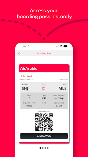 Screenshot of Air Arabia (official app)