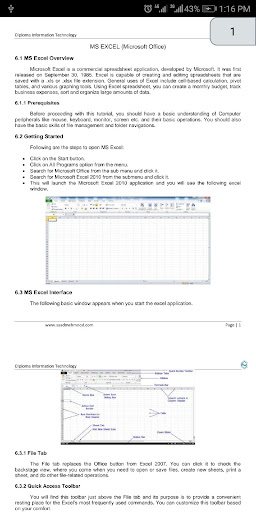 Learn MS Excel Screen 2