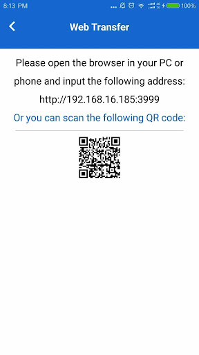Transfer Files Screen 3