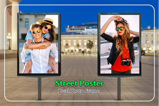 Street poster dual photo frame