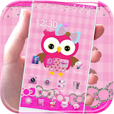 Pink Owl Theme Rosy Lace Bow icon