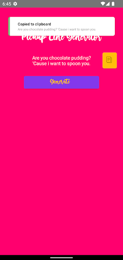 Pickup Line Generator Screen 2