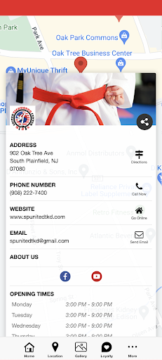 SP United Taekwondo Center Screen 2