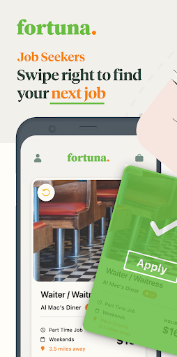 Android application Fortuna Jobs - Swipe & Apply! screenshort