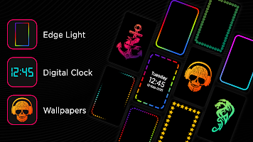 Edge Lighting Wallpaper 2021 - Digital Clocks