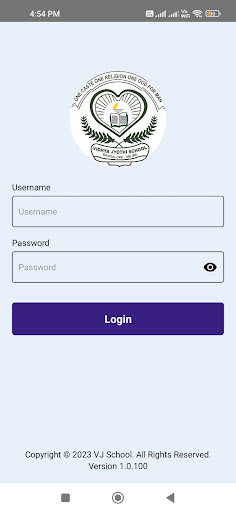 Android application Vidhya jyothi-parent console screenshort