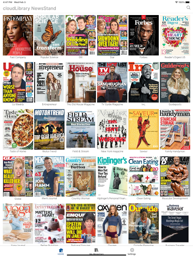 Screenshot of cloudLibrary NewsStand