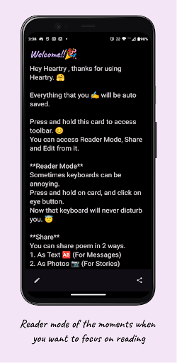 Heartry - An App for Writers Screen 3