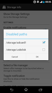 Shortcut for Storage Settings