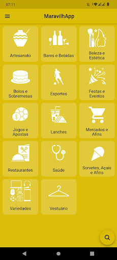 Android application MaravilhApp screenshort