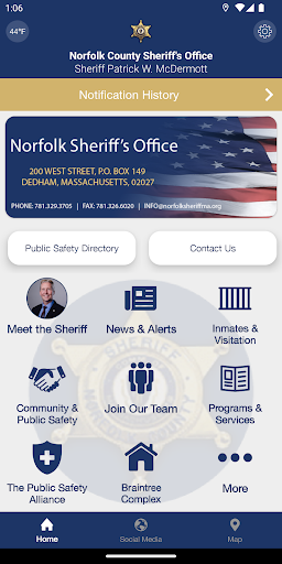 Android application Norfolk County Sheriff MA screenshort