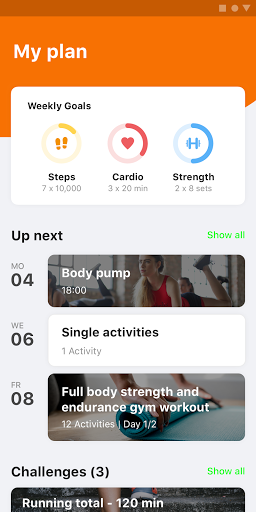 Android application GFIT coach genica screenshort