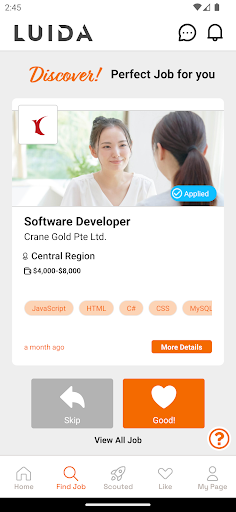 LUIDA Get scouted for IT jobs Screen 2