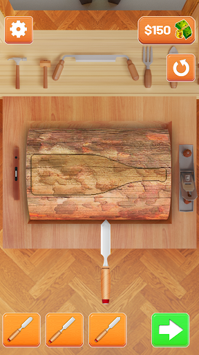 Android application Wood Cutter - Wood Carving Sim screenshort