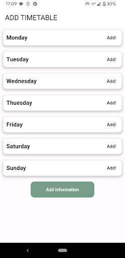 Uni Timetable Screen 2