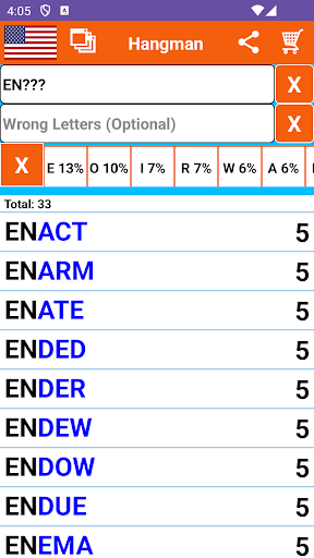 Android application Hangman Solver: Cheat, Hint screenshort
