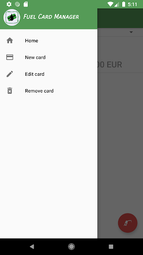 Android application Fuel Card Manager screenshort