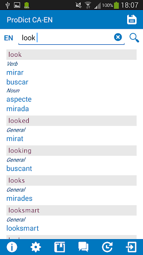 Catalan English dictionary Screen 2