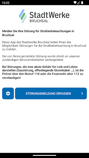 Android application SW Bruchsal Störungen Licht screenshort