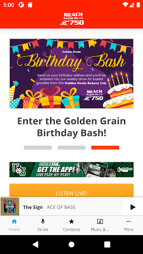 Android application Beach Radio Sask 750 screenshort