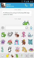 screenshot of GO SMS Pro BuckTooth Sticker