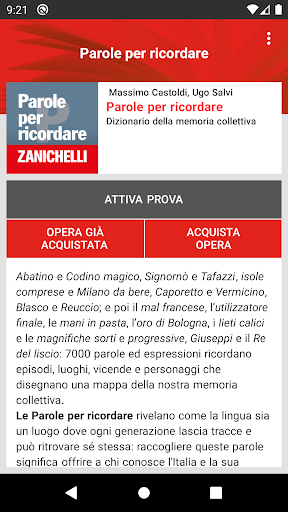 Android application Parole per ricordare screenshort