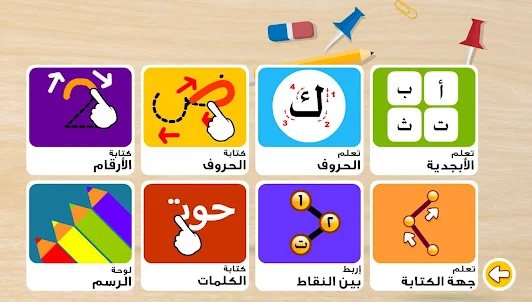 كتابة الحروف العربية