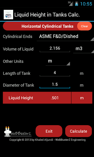 Android application Liquid Height in Tanks Lite screenshort
