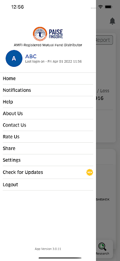 Android application Paise Finserve screenshort