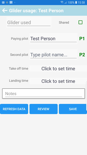 Omarama Airfield app Screen 3