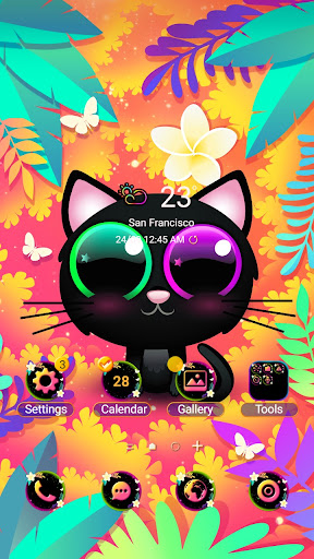Android application Summer Black Cat - Wallpaper screenshort