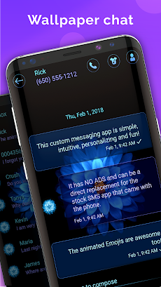 Blue Blossoms SMS Themeのおすすめ画像2