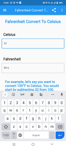 Fahrenheit Convert To Celsius Screen 3