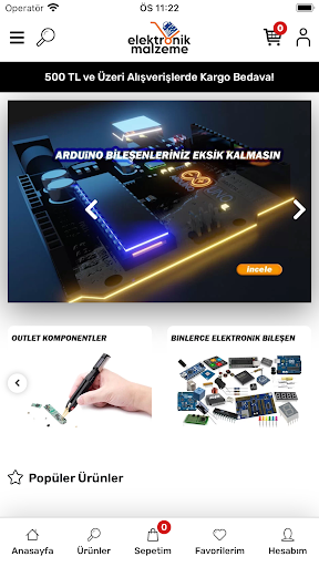 Android application Elektronik Malzeme screenshort