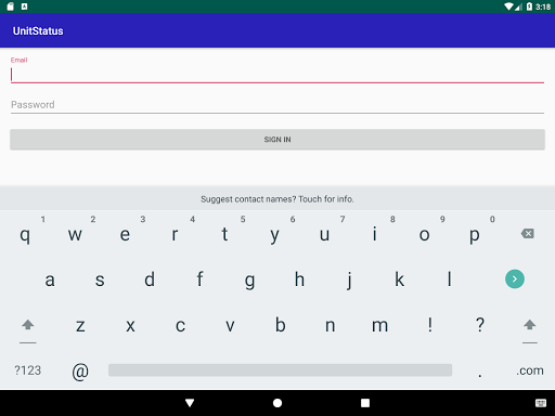 Android application Unit Status screenshort