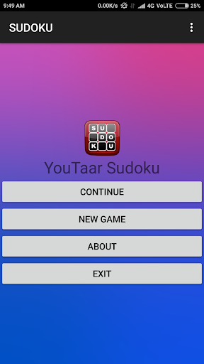 Android application SUDOKU screenshort