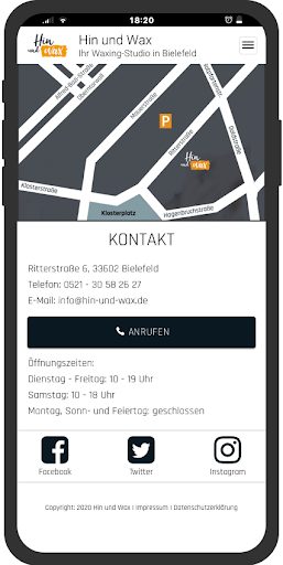 Hin und Wax App Screen 3