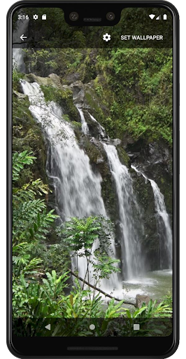 Android application Tropical Waterfall Live Wallpa screenshort