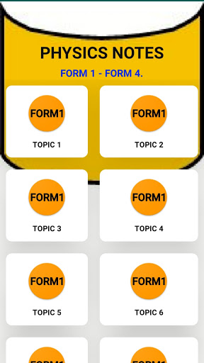 Android application Physics Notes screenshort