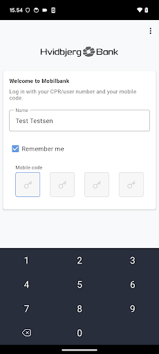 Android application Hvidbjerg Bank screenshort