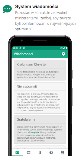 Android application eZakrystia - system obecności screenshort