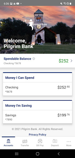 Pilgrim Bank Mobile Screen 3