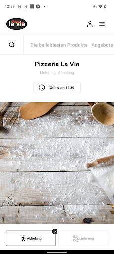 Android application Pizzeria La Via screenshort