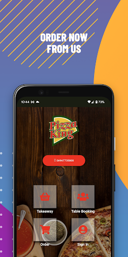 Android application Pizza King screenshort