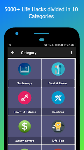 Android application Life Hacks and Facts 2020 screenshort