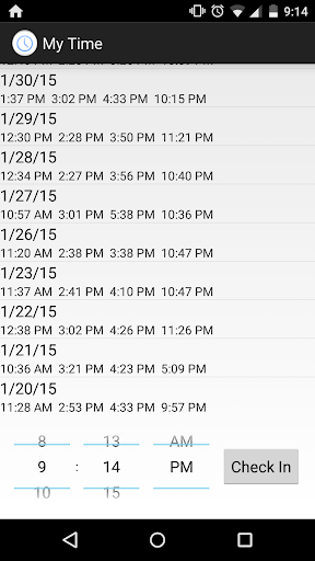 Android application My Time screenshort