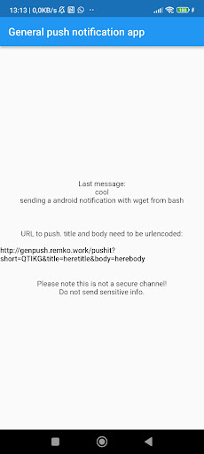 Android application General push app screenshort
