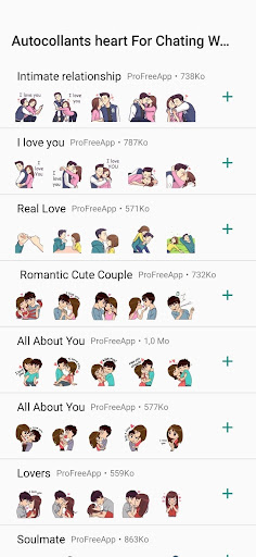 Autocollants heart for chating