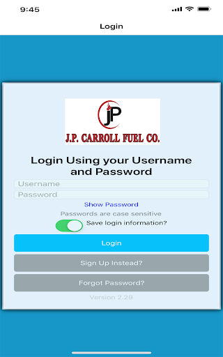 JP Carroll Fuel Company Screen 3