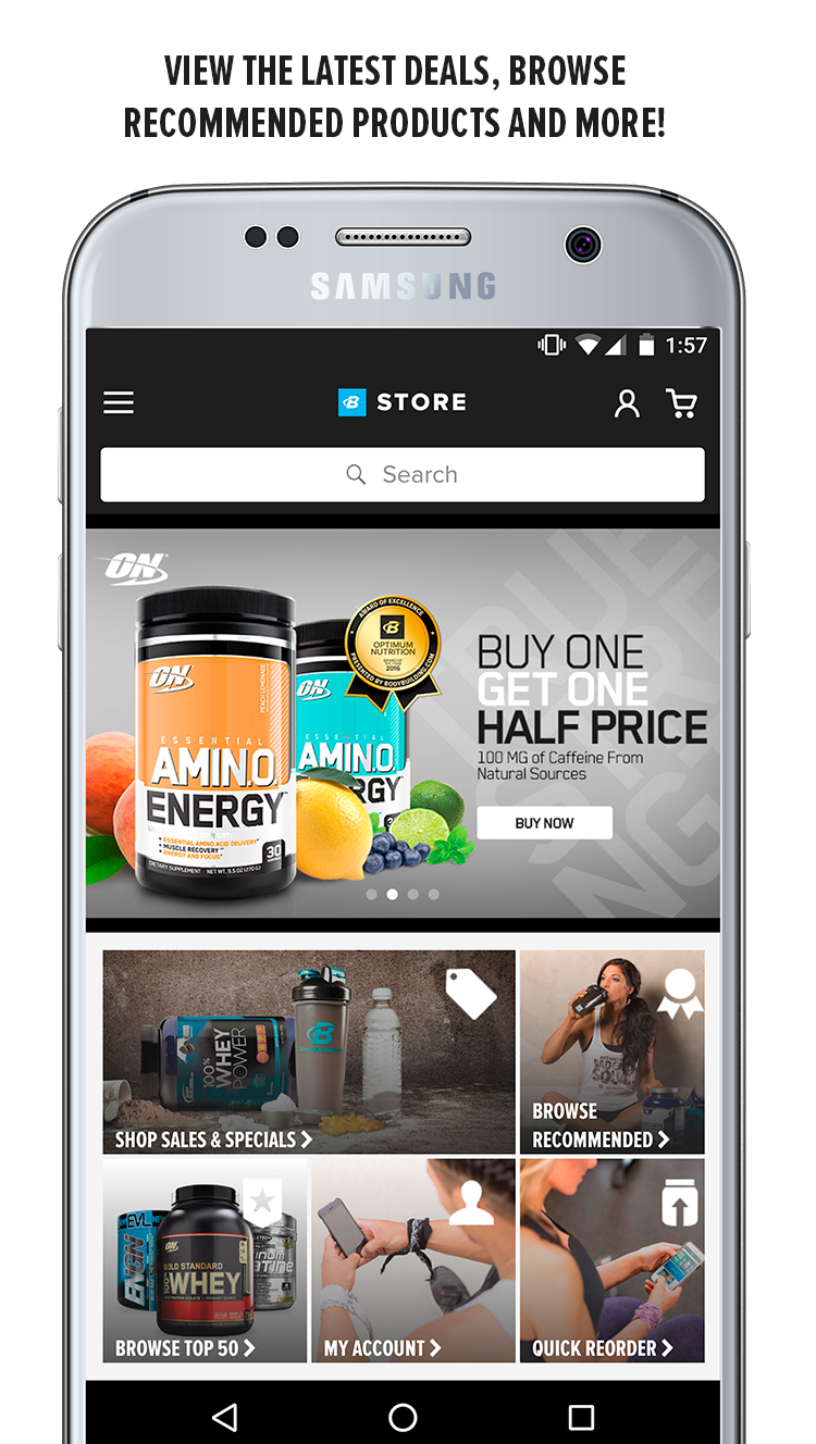 Android application Bodybuilding.com Store screenshort